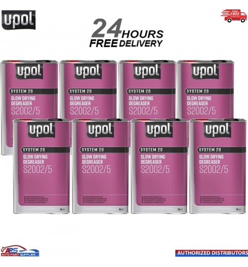 8 X U-POL SYSTEM 20 S2002 SLOW PANELWIPE DEGREASER 5L Panel wipe Upol